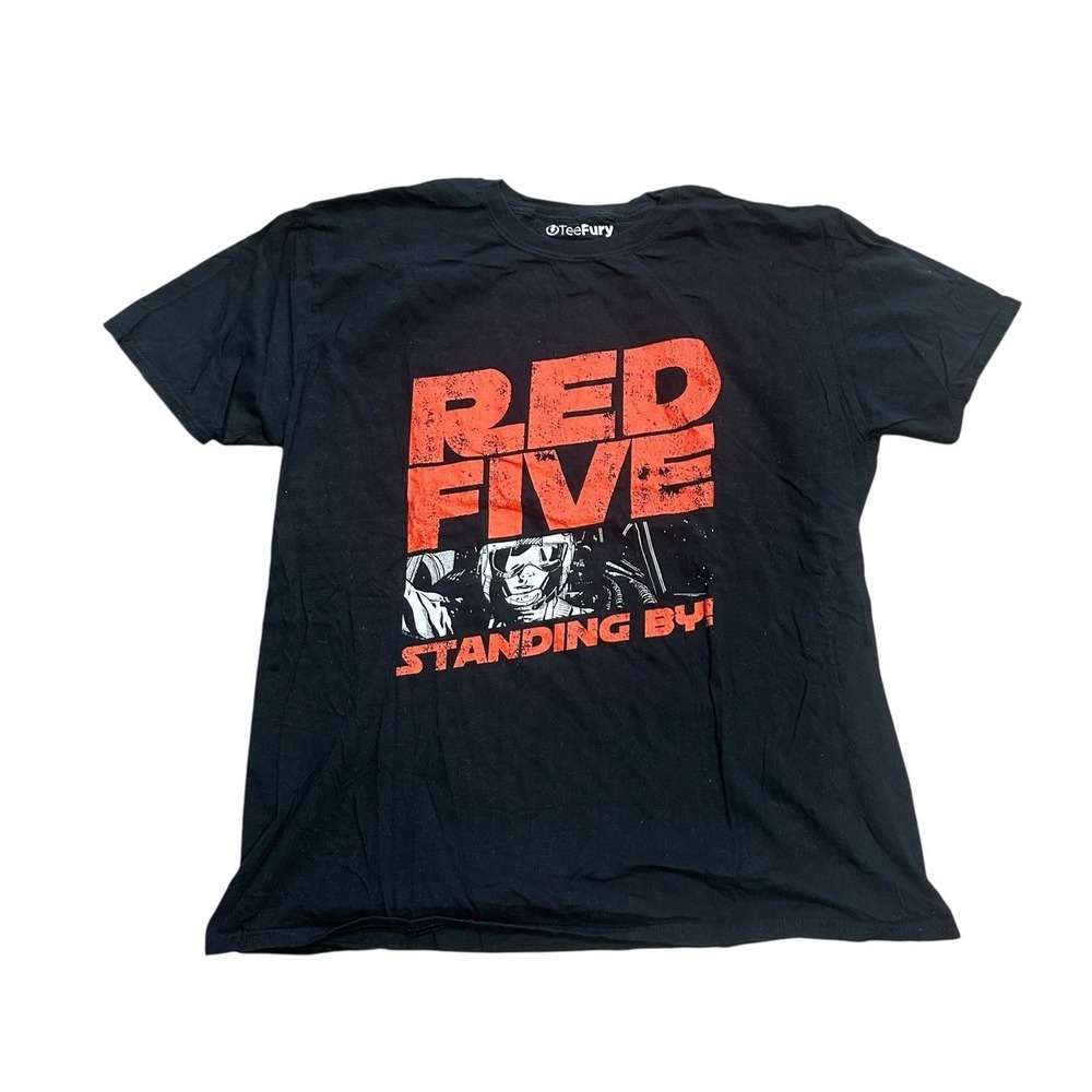 TeeFury Star Wars Red Five Standing By! Shirt Black Sz XL